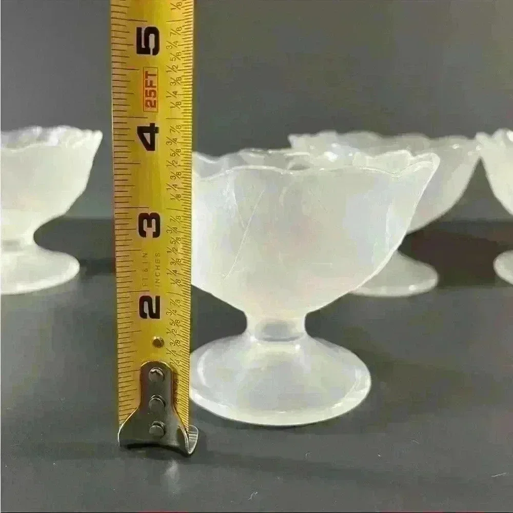 Set Of 4 Hoya Japan Textured Frosted Sherbet Ice Cream Bowls